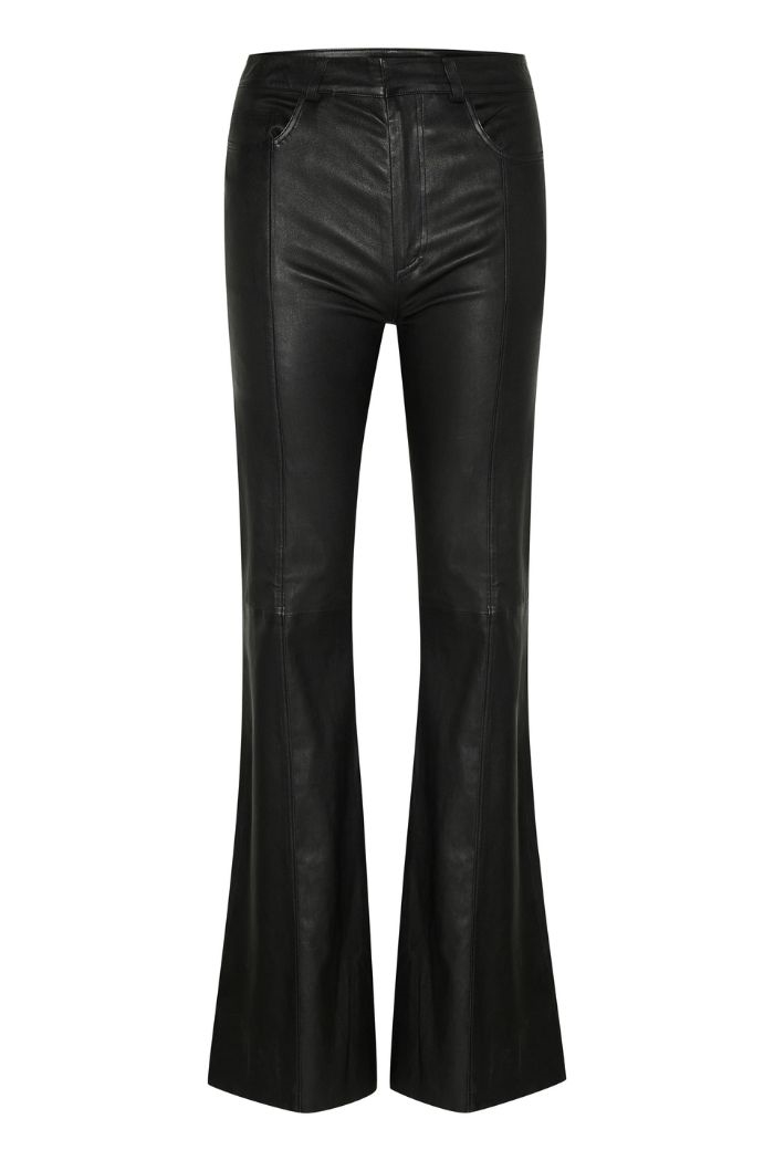 Blakely Flared leather pants, Black